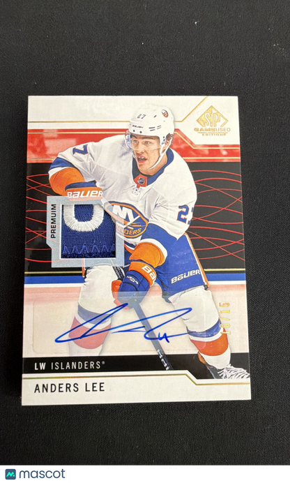 2018-19 Upper Deck SP Game Used - Anders Lee #27 Spectrum Red Auto Premium...