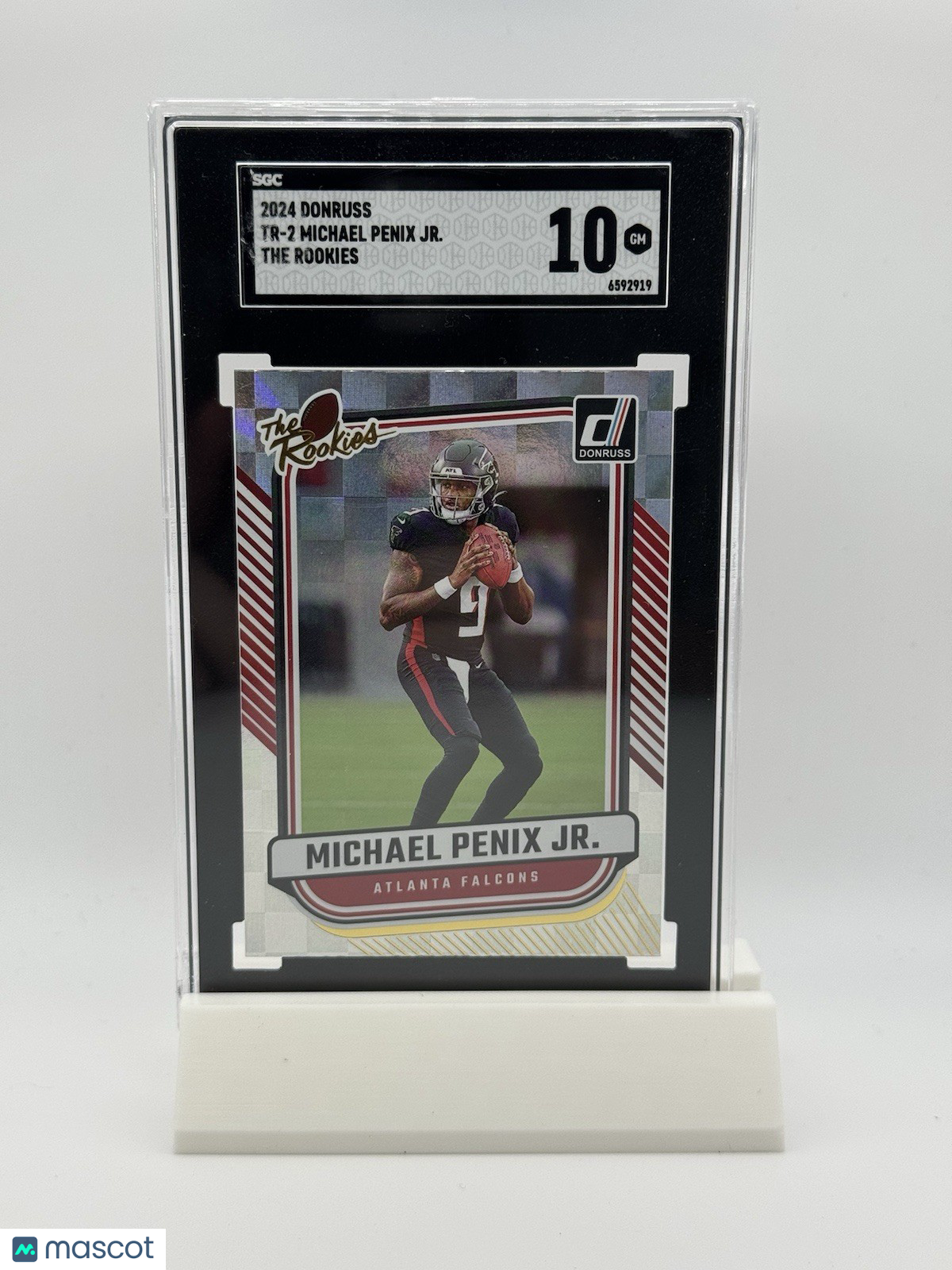 MICHAEL PENIX JR 2024 PANINI DONRUSS #TR-2 THE ROOKIES REFRACTOR 💎SGC 10💎 RC