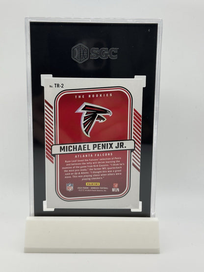 MICHAEL PENIX JR 2024 PANINI DONRUSS #TR-2 THE ROOKIES REFRACTOR 💎SGC 10💎 RC