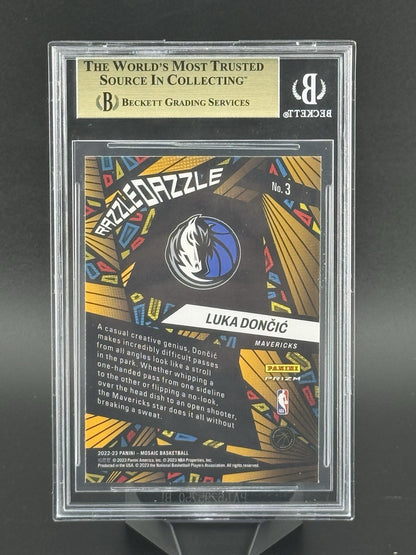 2022 Mosaic Luka Doncic Dallas Mavericks Razzle Dazzle Case Hit #3 BGS 9.5