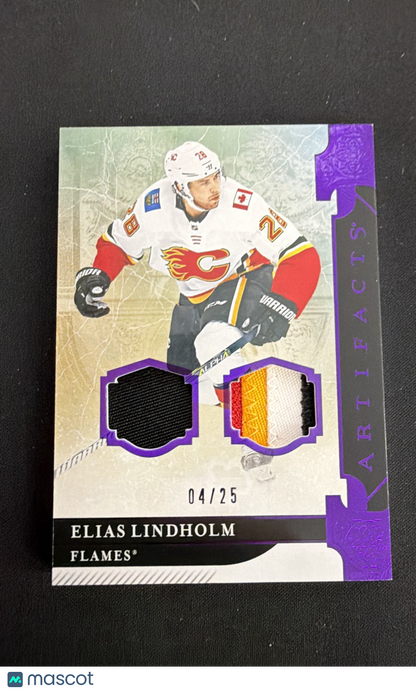 2019-20 Upper Deck Artifacts - Elias Lindholm #52 Purple /25