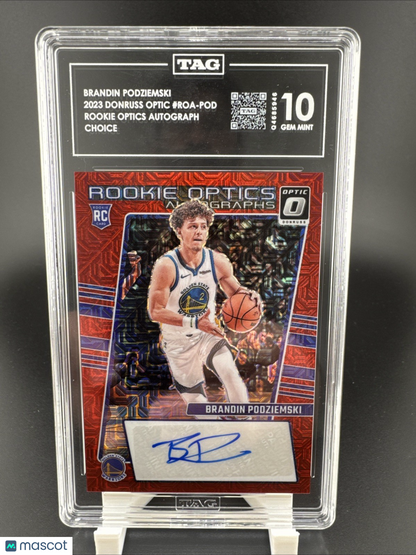 2023 Donruss Optic #ROA-POD Rookie Brandin Podziemski Optics Auto Choice TAG 10