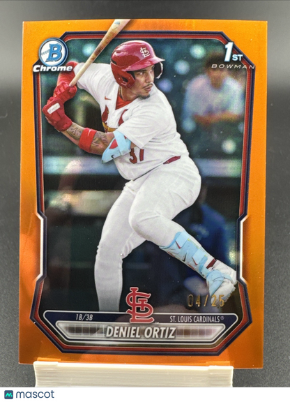 2026 Bowman Deniel Ortiz /25 True Orange Refractor 1st BCP-22 St Louis Cardinals