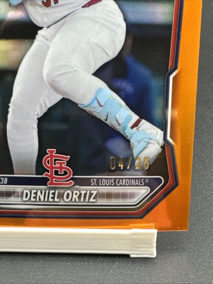 2026 Bowman Deniel Ortiz /25 True Orange Refractor 1st BCP-22 St Louis Cardinals