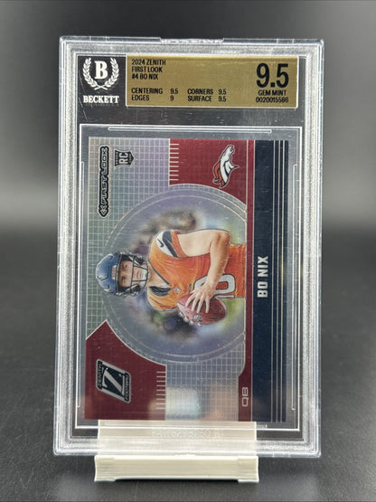 2024 Panini Zenith - First Look Bo Nix #4 (RC) Case Hit BGS 9.5