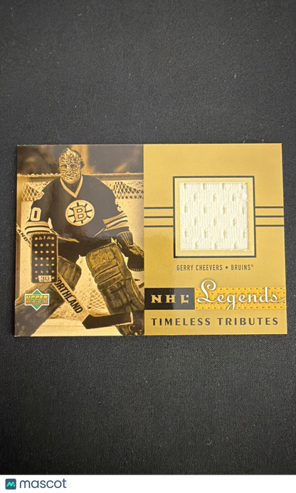 2001-02 Upper Deck Legends - Timeless Tributes Jerseys Gerry Cheevers #TT-GC...