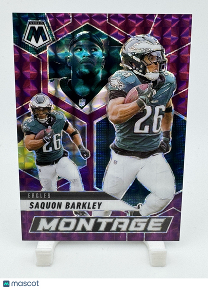 2025 Panini Mosaic Montage Saquon Barkley #12 Purple Mosaic Prizm /49 Eagles 🦅