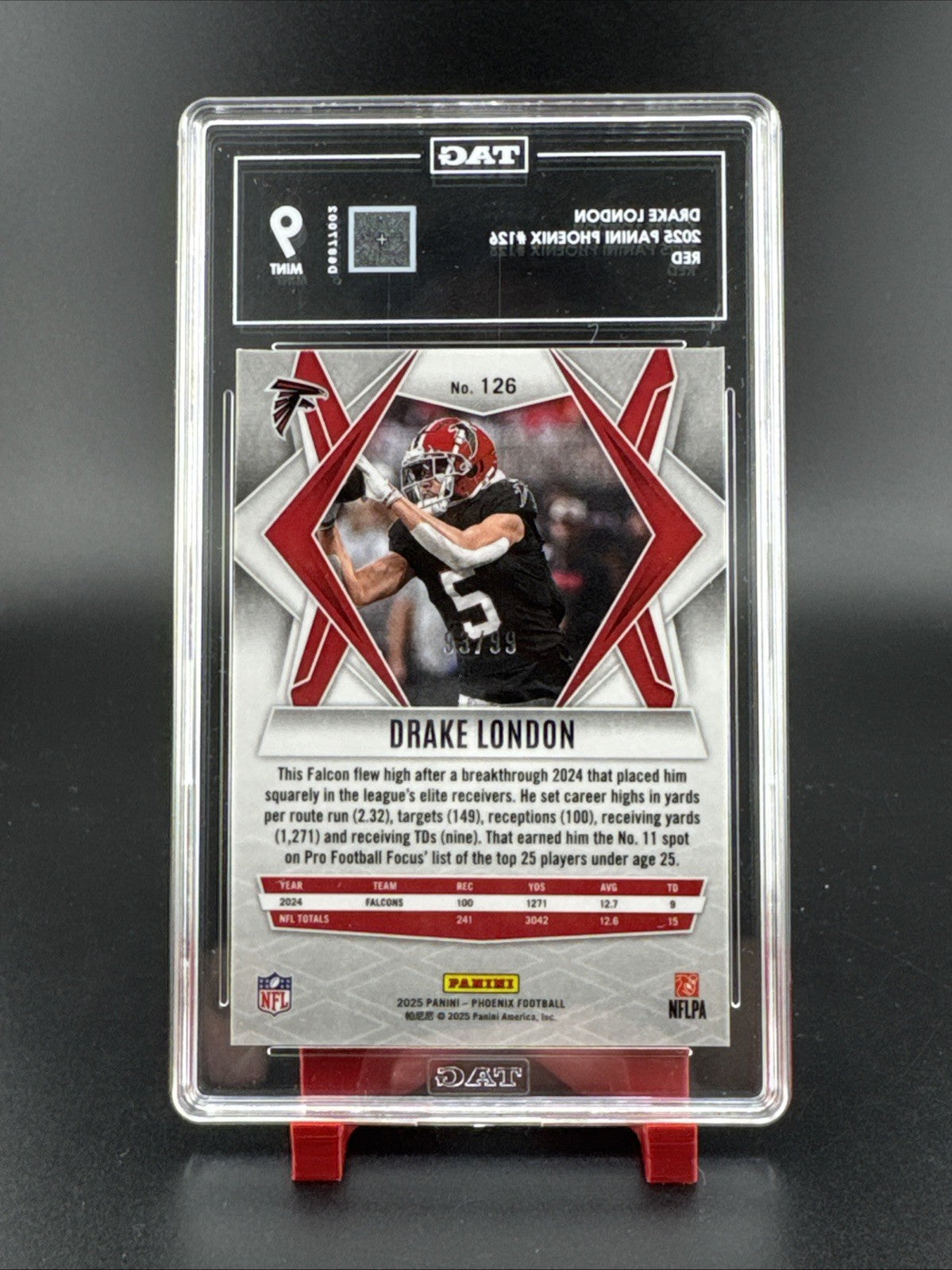 2025 Panini Phoenix Drake London #126 Red TAG 9