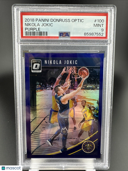 2018-19 Panini Donruss Optic Purple Prizm Nikola Jokic #100 PSA 9