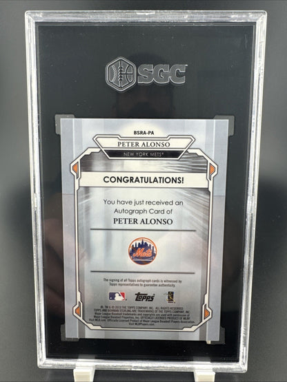 2019 Bowman Sterling RC 4/75 Auto Peter Alonso #BSRA-PA Orange Refractor SGC 10