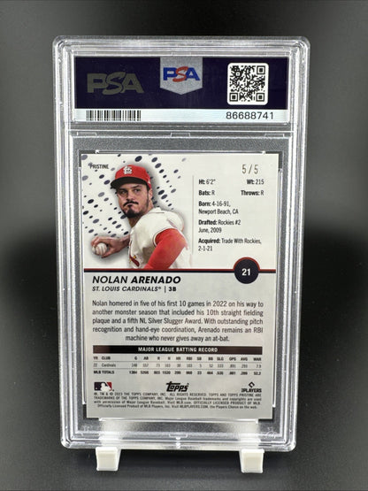 2023 Topps Pristine Nolan Arenado 5/5 Pristine Red #21 PSA 10