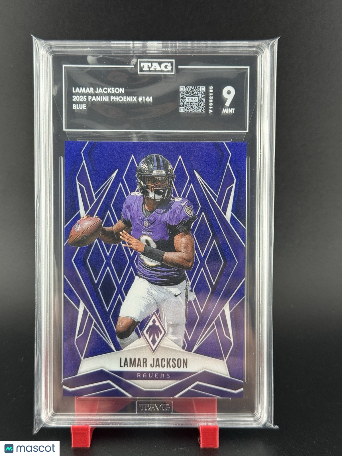 2025 Panini Phoenix - Lamar Jackson #144 Blue /50 TAG 9