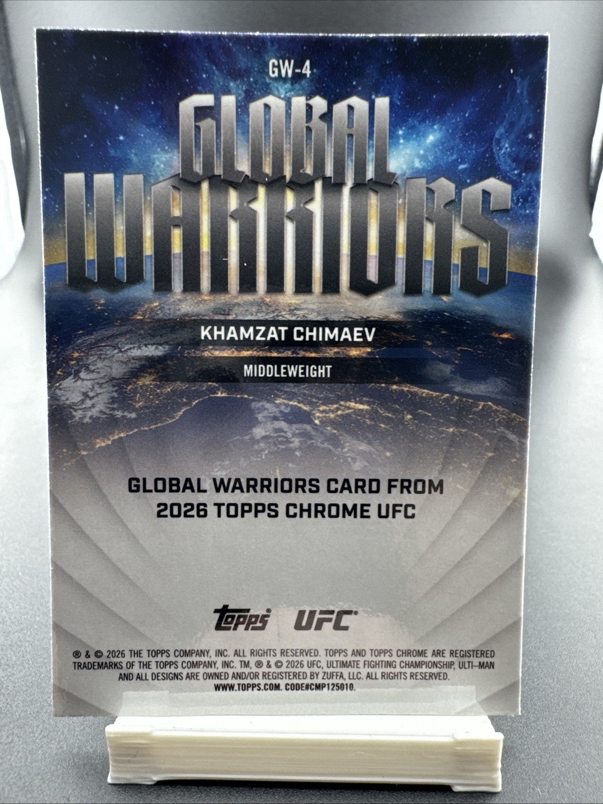 2026 Topps UFC Chrome Global Warriors Green Refractor Khamzat Chimaev /99