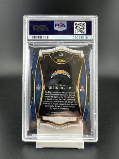 2020 Panini Select - Premier Level Justin Herbert #144 Zebra Prizm Die-Cut (RC)
