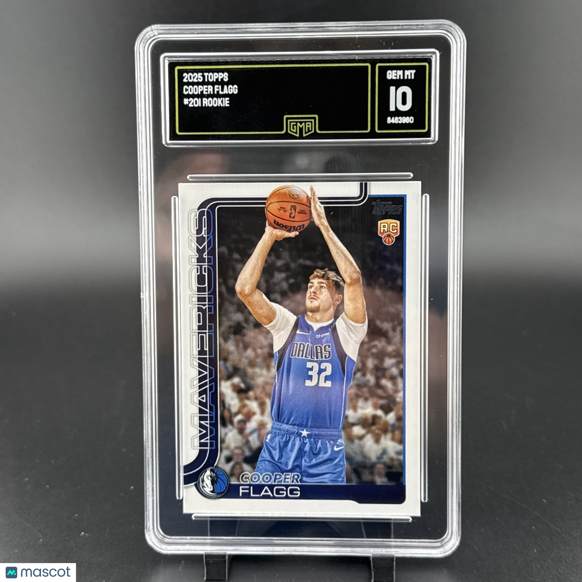 2025 Topps Cooper Flagg Dallas Mavericks Rookie Basketball Card #201 GMA 10