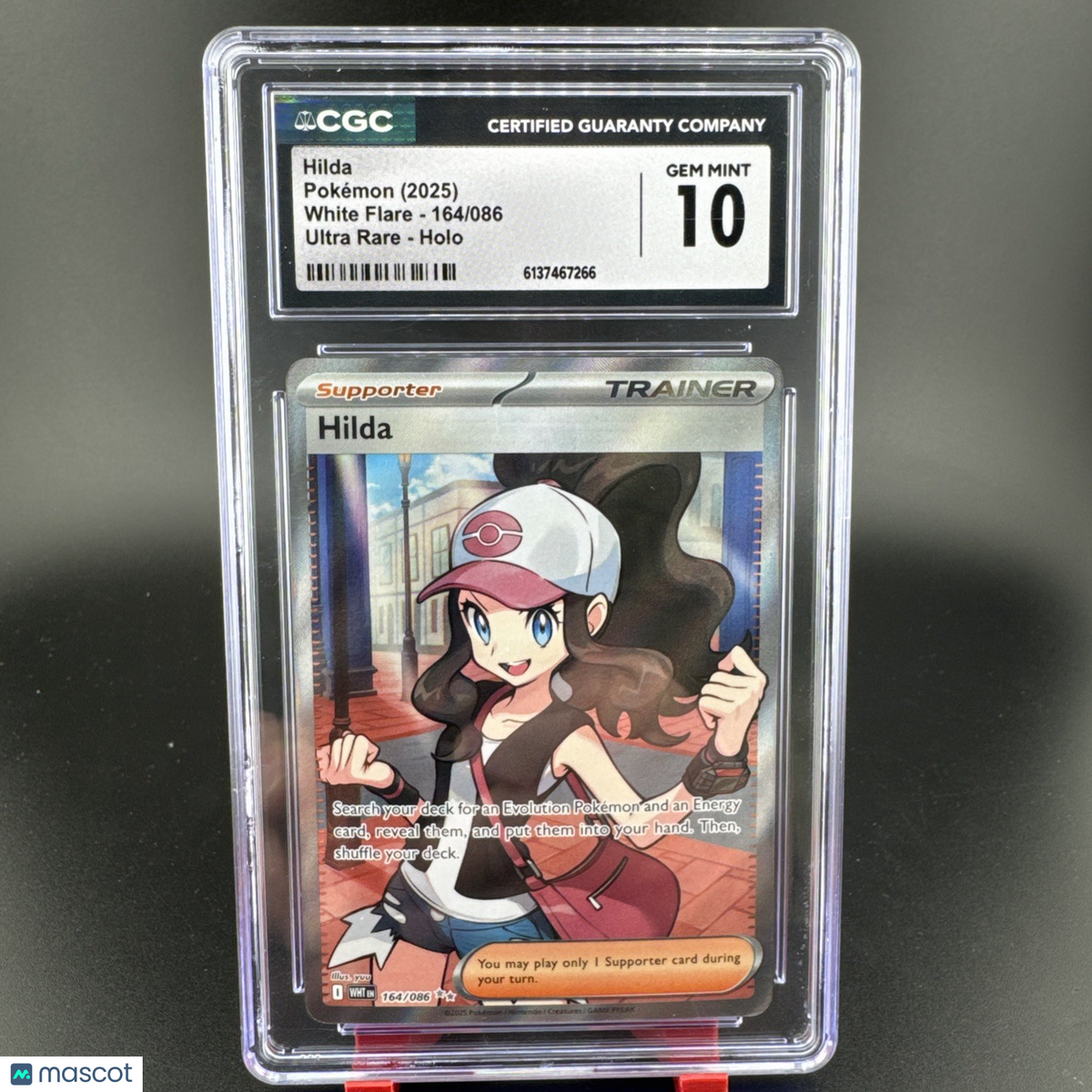 2025 Pokemon Hilda 164/086 Ultra Rare Holo White Flare CGC 10