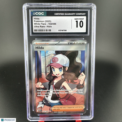 2025 Pokemon Hilda 164/086 Ultra Rare Holo White Flare CGC 10