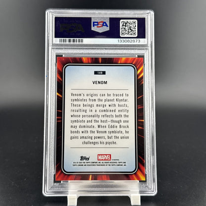 2025 Topps Chrome Marvel Venom #149 Blue & Red Spider Web Refractor /62 PSA 8