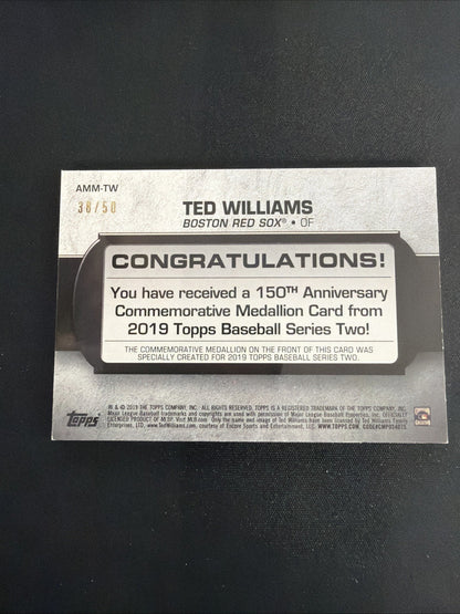 2019 Topps - 150th Anniversary Commemorative Medallion Series 2 Ted Williams /50