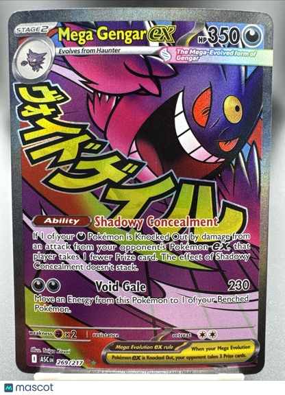 Pokémon Mega Gengar EX Full Art Holo 269/217 Psychic 350 HP Card