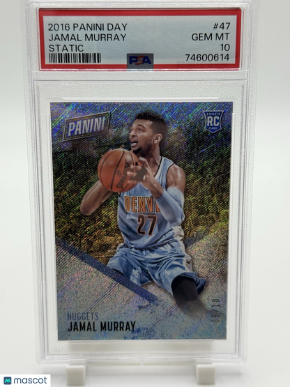 2016-17 Panini Day Jamal Murray Static RC Rookie 9/10 PSA 10 POP 2 Nuggets