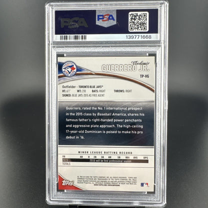 2016 Bowman Platinum Purple Refractor 211/250 Vladimir Guerrero Jr  RC PSA 10