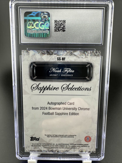 2024 Bowman University Chrome Sapphire Selections Auto Noah Fifita #SS-NF CGC 10