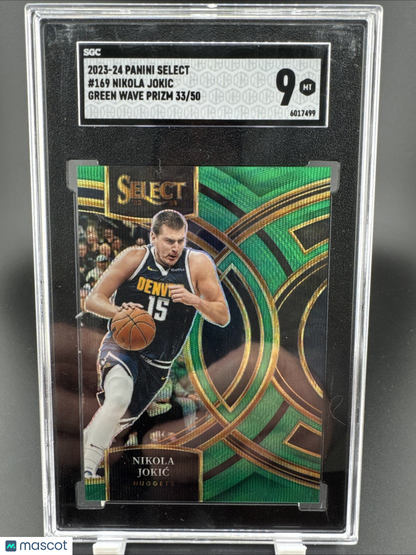 2023 Panini Select #169 Nikola Jokic #169 33/50 Green Wave PSA 9