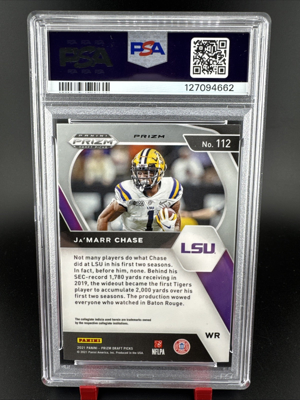2021 Prizm Draft Picks JaMarr Chase Gold Ice Rookie #112 PSA 9