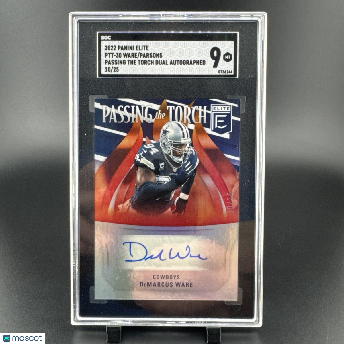 2022 Donruss Elite /25 Passing The Torch Dual Auto Demarcus Ware & Micah Parsons