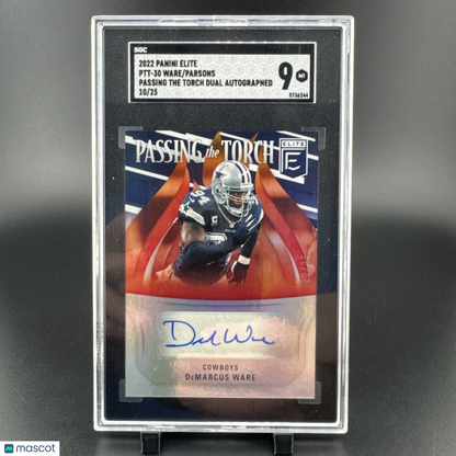 2022 Donruss Elite /25 Passing The Torch Dual Auto Demarcus Ware & Micah Parsons