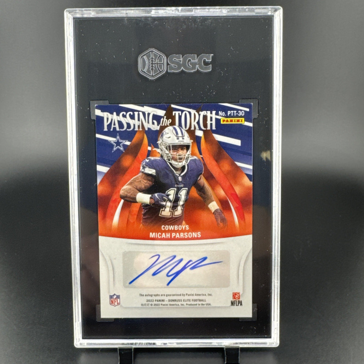 2022 Donruss Elite /25 Passing The Torch Dual Auto Demarcus Ware & Micah Parsons