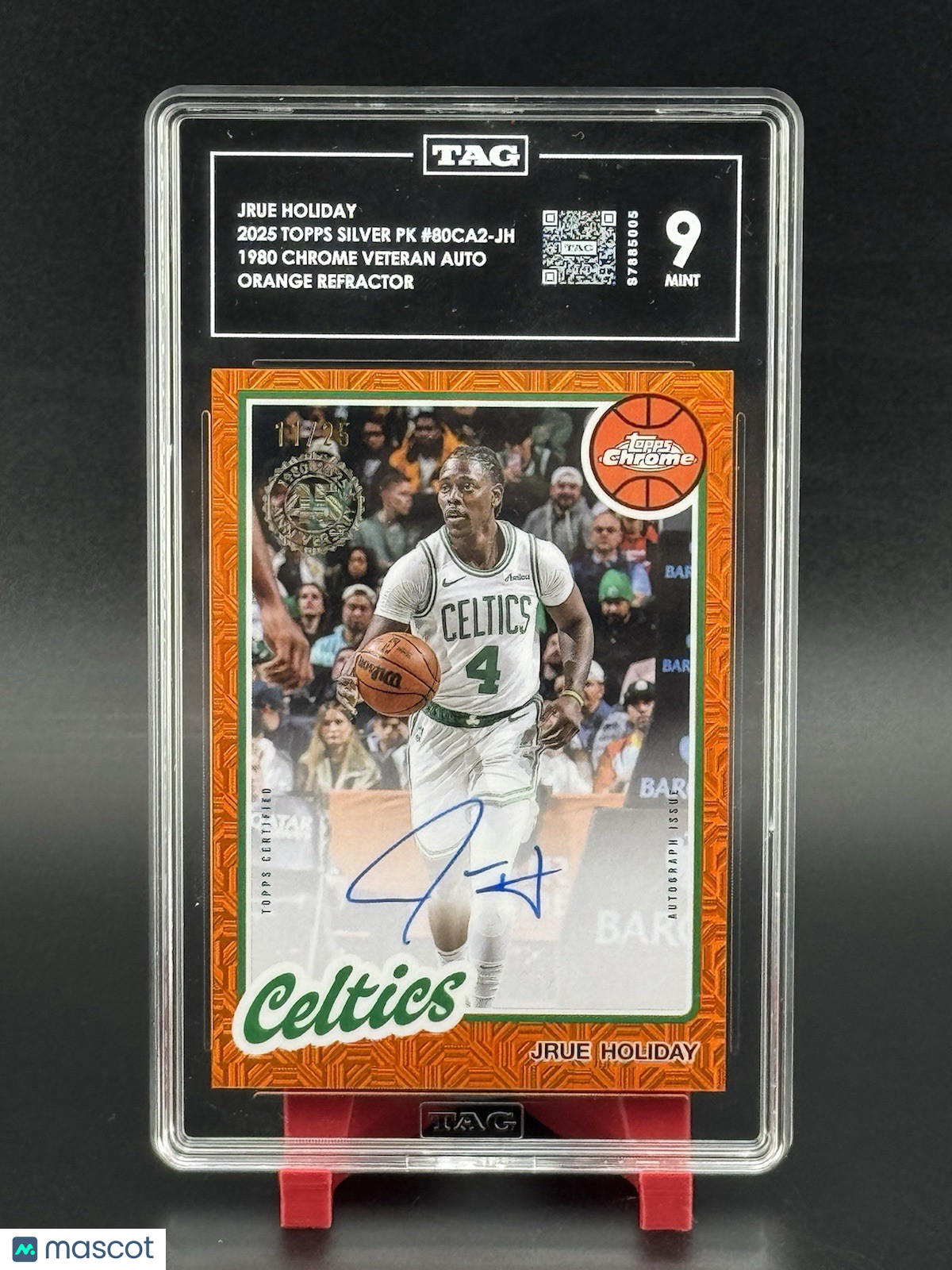 2025 Topps #80CA2-JH Jrue Holiday Auto 1980 Topps Chrome Refractor 11/25 TAG 10
