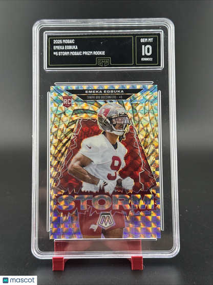 2025 Panini Mosaic Emeka Egbuka Storm RC Rookie Mosaic #5 Buccaneers GMA 10
