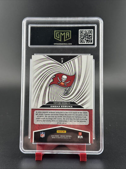 2025 Panini Mosaic Emeka Egbuka Storm RC Rookie Mosaic #5 Buccaneers GMA 10