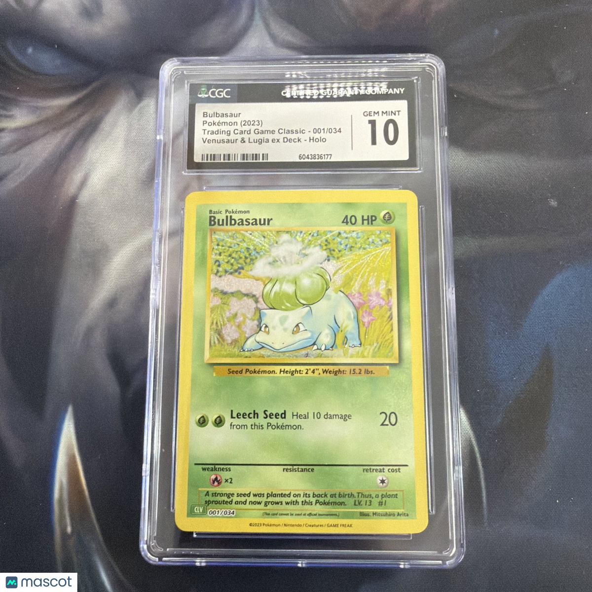 1999 Bulbasaur 044/102 Base Set Regular Graded #10 CGC