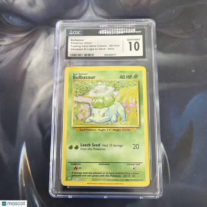 1999 Bulbasaur 044/102 Base Set Regular Graded #10 CGC