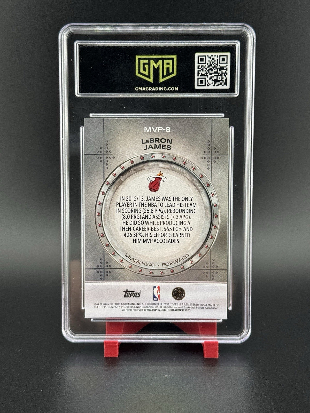 LeBron James 2025 Topps MVP Vault #MVP-8 Refractor Miami Heat GMA 10