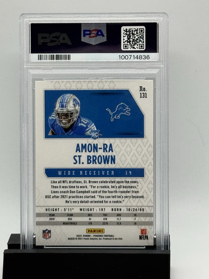 2021 Panini Phoenix CELESTIAL #131 Amon-Ra St. Brown RC SSP DETROIT LIONS PSA 10