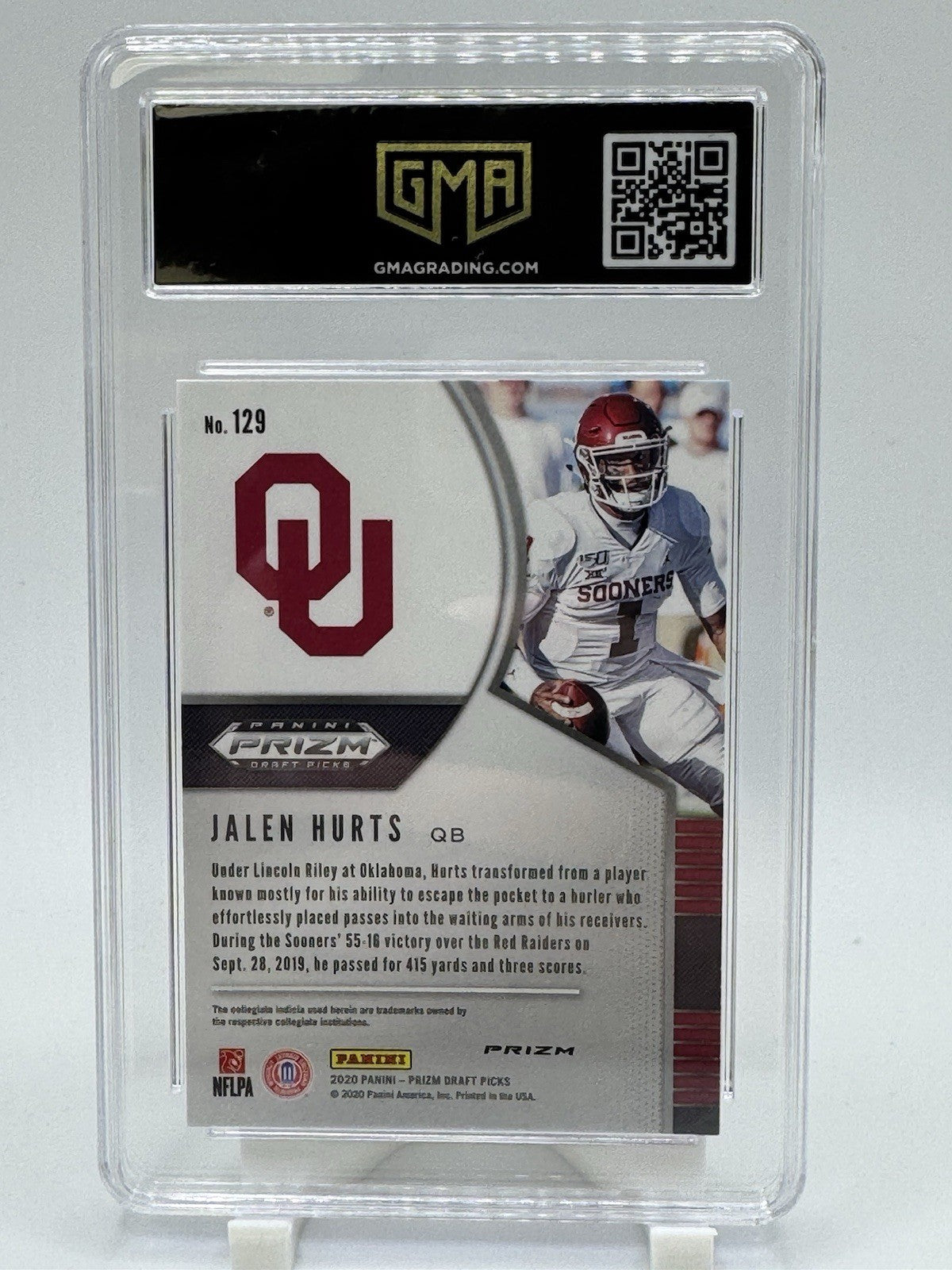 2020 Panini Prizm Draft Picks - Draft Picks Jalen Hurts #129 Purple Prizm (RC)