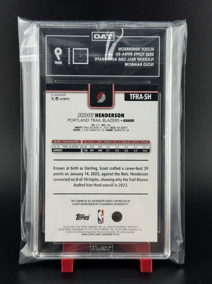 2025-26 Topps Flagship Scoot Henderson #TFRA-SH Real One Auto Gold Rainbow 48/50