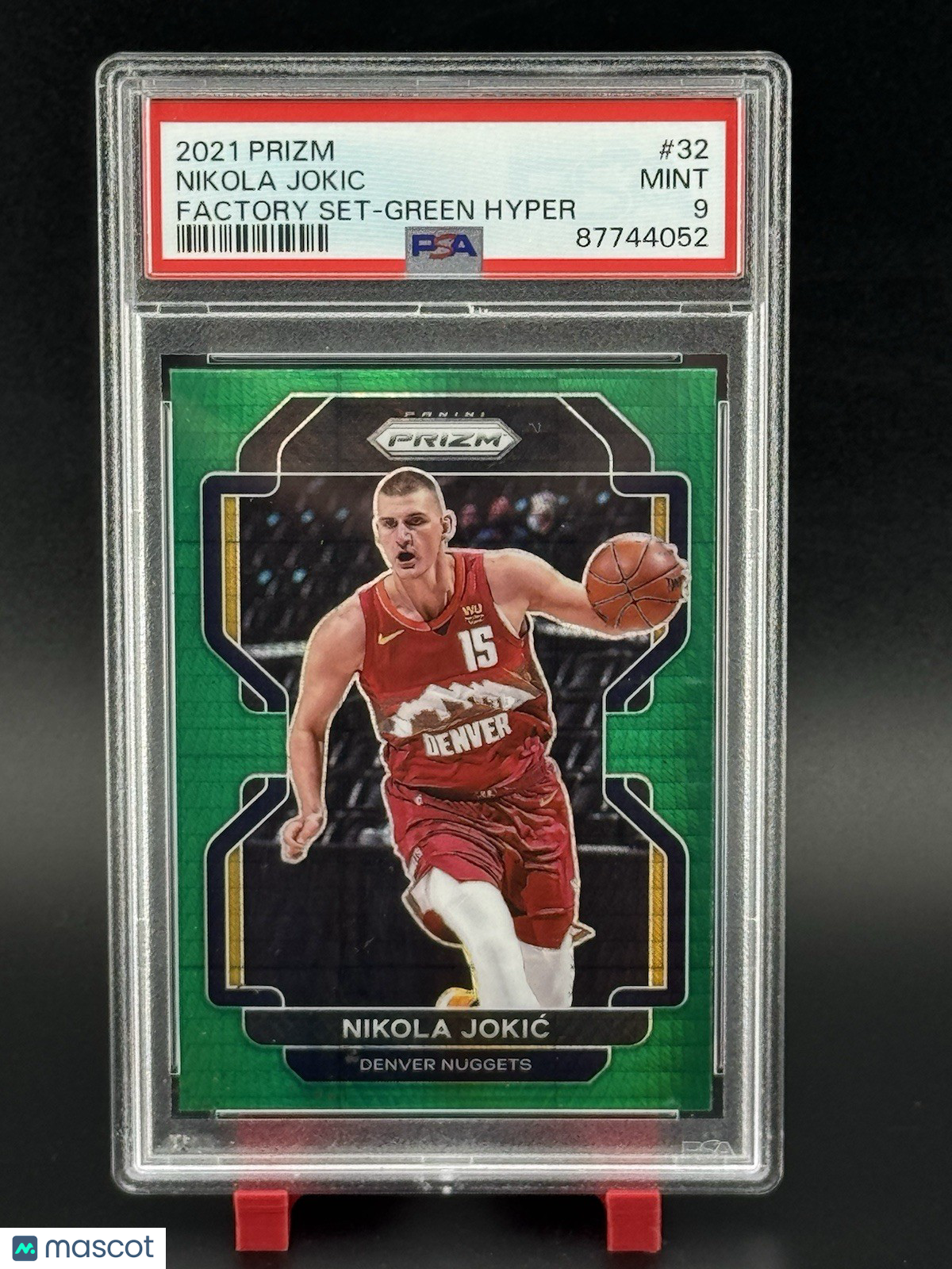 2021 Panini Prizm Nikola Jokic #32 Factory Set Green Hyper PSA 9 Denver Nuggets