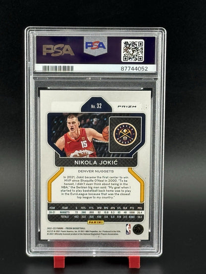 2021 Panini Prizm Nikola Jokic #32 Factory Set Green Hyper PSA 9 Denver Nuggets