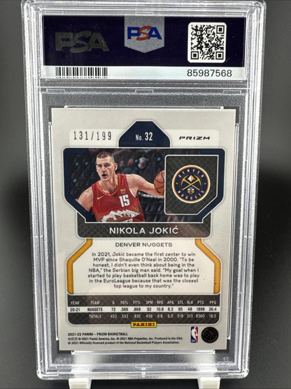 2021 Panini Prizm #32 Nikola Jokic PSA 9 Nuggets 131/199
