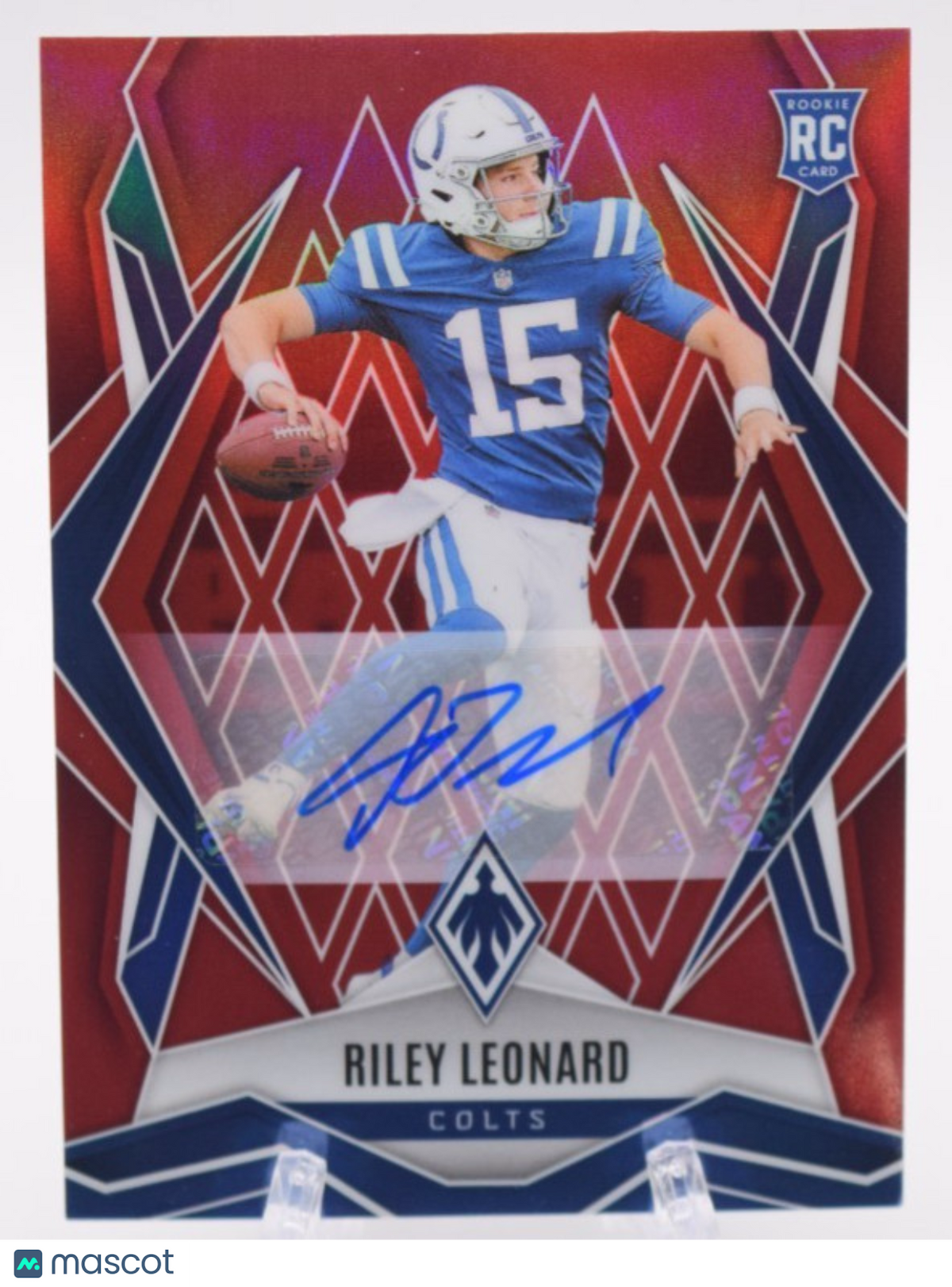 2025 Panini Phoenix Riley Leonard #170 Red Auto /99 RC Colts