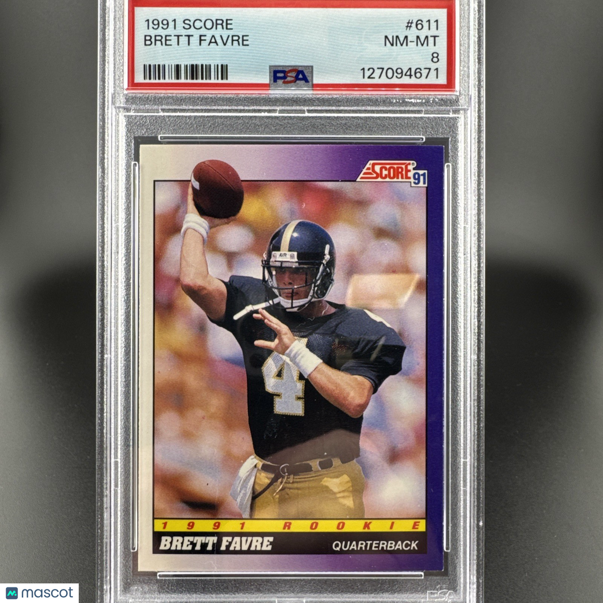1991 Score Brett Favre Rookie Card #611 PSA 8
