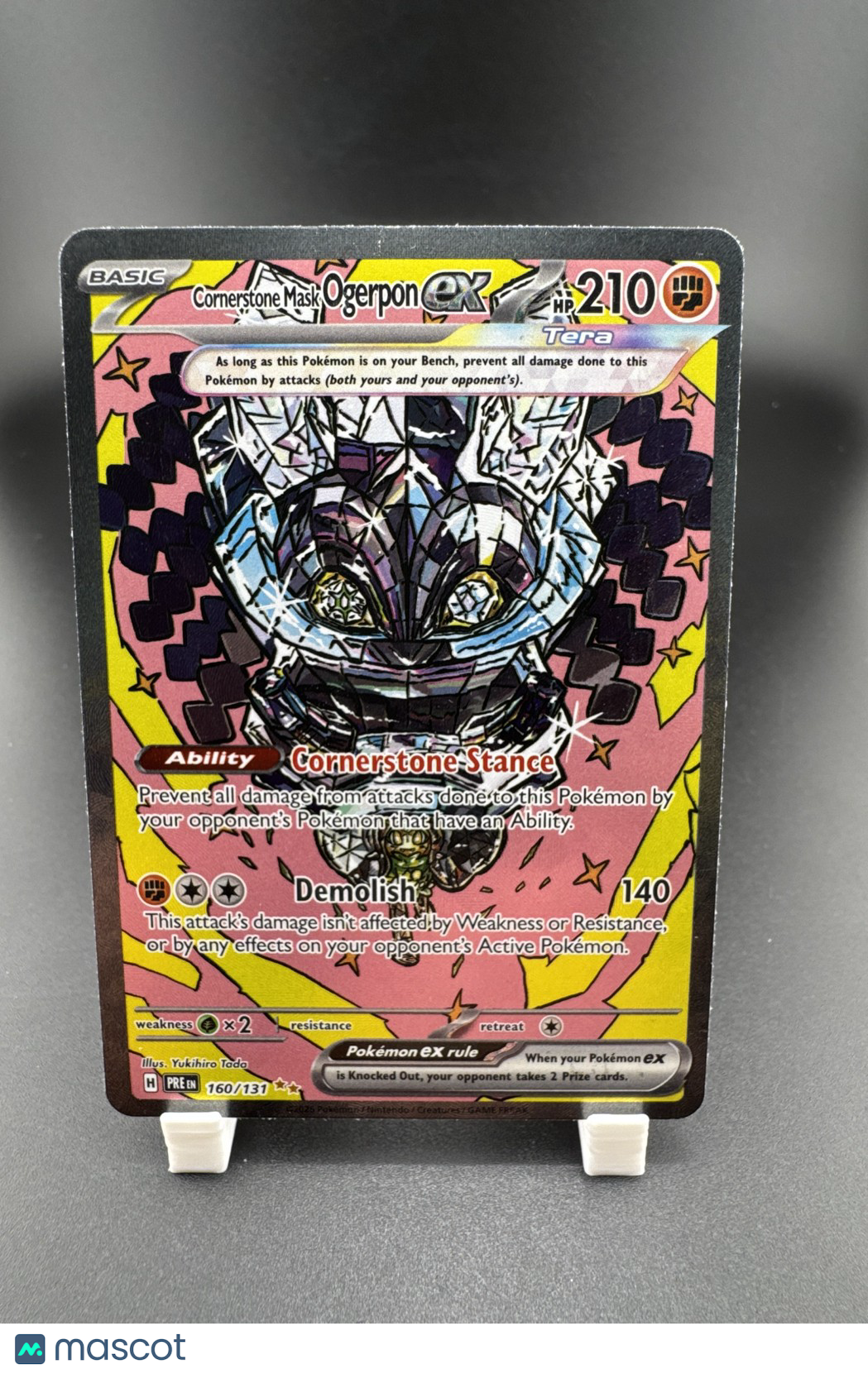Pokemon Cornerstone Mask Ogerpon ex 160/131 Sv: Prismatic Evolutions Holo