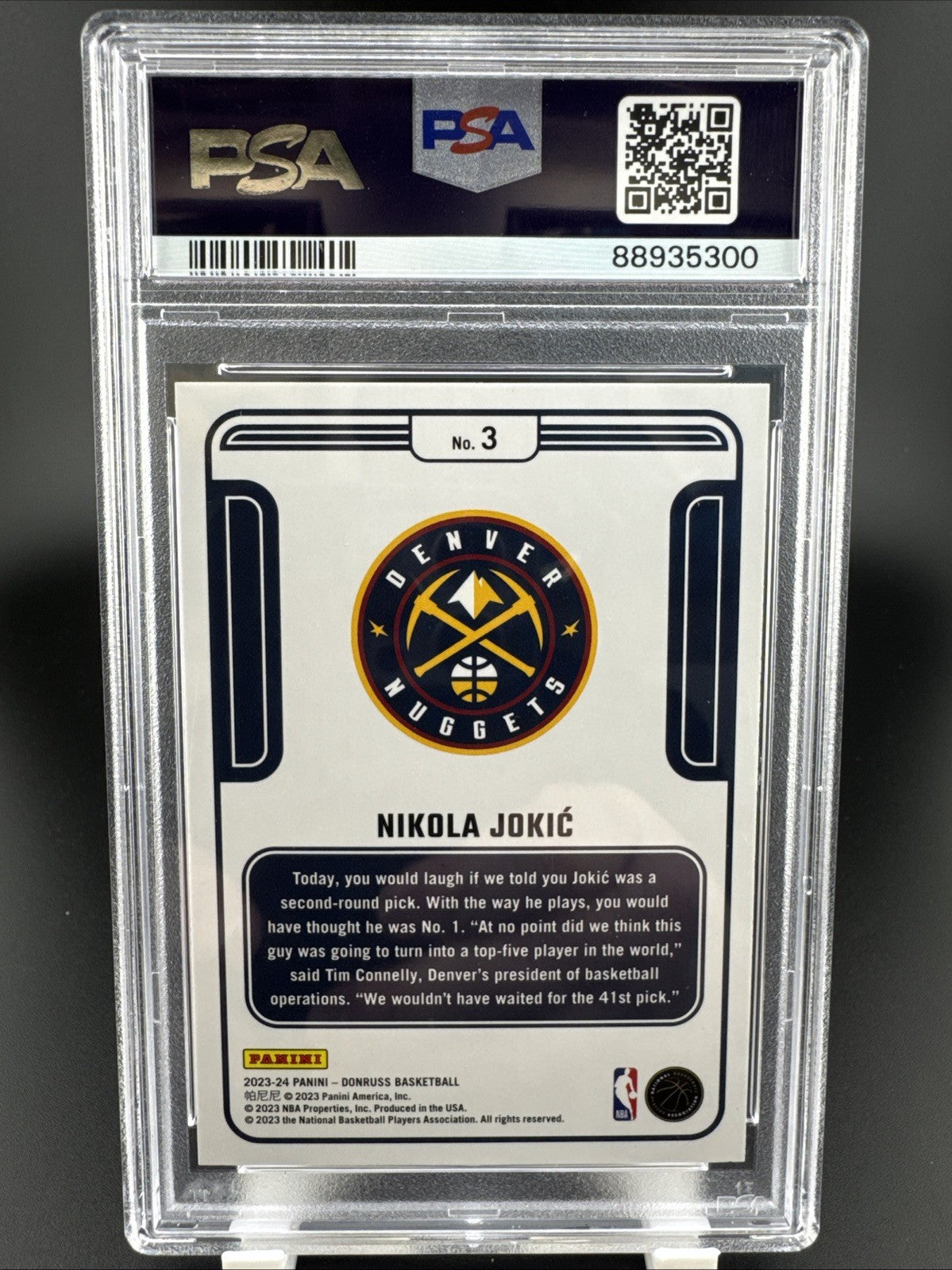 2023-24 Donruss Complete Players #3 Nikola Jokic - Denver Nuggets PSA 9