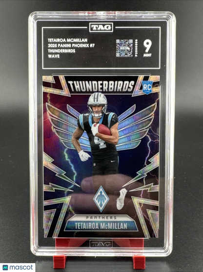 2025 Panini Phoenix Tetairoa McMillan #7 Thunderbirds Rookie 188/299 TAG 9