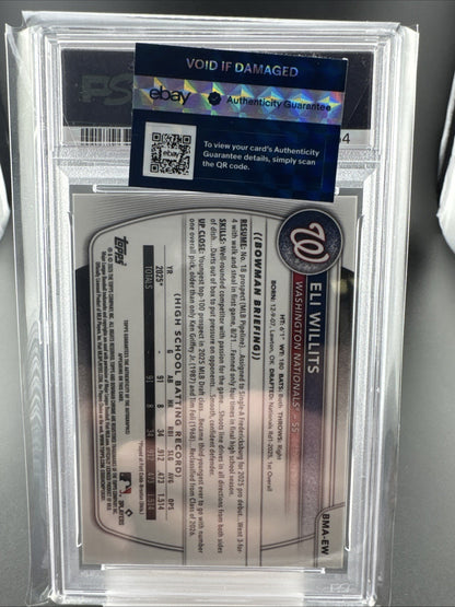 2025 Bowman Draft - Mega Box Chrome Prospect Autographs Eli Willits #BMA-EW